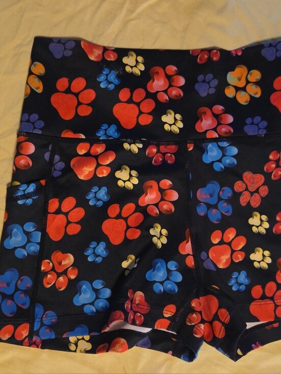 Constantly Varied Gear Pants - Constantly Varied Gear Black Paw Print Shorts Medium